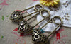 Accessories - 4 Pcs Of Antique Bronze Filigree Heart Lock Charms Connectors 20x50mm A2871