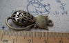 Accessories - 4 Pcs Of Antique Bronze Filigree Kitten Cat Charms Pendants 16x31mm A1795