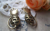 Accessories - 4 Pcs Of Antique Bronze Filigree Kitten Cat Charms Pendants 16x31mm A1795