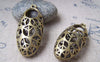 Accessories - 4 Pcs Of Antique Bronze Filigree Peace Symbol 3D Charms Pendants 19x44mm A439