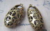 Accessories - 4 Pcs Of Antique Bronze Filigree Peace Symbol 3D Charms Pendants 19x44mm A439