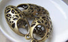 Accessories - 4 Pcs Of Antique Bronze Filigree Peace Symbol 3D Charms Pendants 19x44mm A439