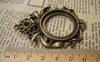 Accessories - 4 Pcs Of Antique Bronze Filigree Round Cameo Base Settings Match 30mm Cab A3514