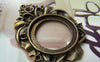 Accessories - 4 Pcs Of Antique Bronze Filigree Round Cameo Base Settings Match 30mm Cab A3514