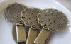 Accessories - 4 Pcs Of Antique Bronze Filigree Round Hair Clips 31x45mm A2380