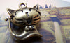 Accessories - 4 Pcs Of Antique Bronze Filigree Smile Cat Pendants Charms 20x21mm A1803