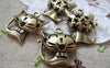 Accessories - 4 Pcs Of Antique Bronze Filigree Smile Cat Pendants Charms 20x21mm A1803
