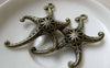 Accessories - 4 Pcs Of Antique Bronze Filigree Starfish Pendants Charms 42x47mm A6342