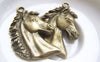 Accessories - 4 Pcs Of Antique Bronze Horse Head Pendants Charms 29x41mm A2159