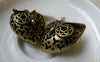 Accessories - 4 Pcs Of Antique Bronze Huge Filigree 3D Owl Head Pendant 25x29mm A5572