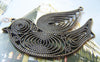 Accessories - 4 Pcs Of Antique Bronze Huge Filigree Swallow Dove Bird Pendants Charms 37x70mm A4826