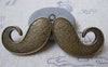 Accessories - 4 Pcs Of Antique Bronze Huge Moustache Pendant Charms 30x75mm A7029