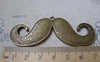 Accessories - 4 Pcs Of Antique Bronze Huge Moustache Pendant Charms 30x75mm A7029