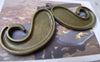 Accessories - 4 Pcs Of Antique Bronze Huge Moustache Pendant Charms 30x75mm A7029