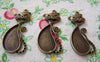 Accessories - 4 Pcs Of Antique Bronze Lovely Bezel Cat Charms 19x38mm A2080