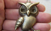 Accessories - 4 Pcs Of Antique Bronze Lovely Owl Charms Pendants 30x57mm A133