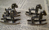 Accessories - 4 Pcs Of Antique Bronze Rocking Horse Pendants Size 31x40mm A1616