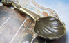 Accessories - 4 Pcs Of Antique Bronze Sea Shell Spoon Pendants 24x102mm A4911