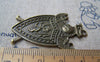 Accessories - 4 Pcs Of Antique Bronze Shield Badge Charms Pendants 28x43mm A263