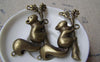 Accessories - 4 Pcs Of Antique Bronze Squirrel On Tree Trunk Pendants Charms 37x56mm A3356