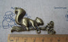 Accessories - 4 Pcs Of Antique Bronze Squirrel On Tree Trunk Pendants Charms 37x56mm A3356