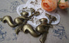 Accessories - 4 Pcs Of Antique Bronze Squirrel On Tree Trunk Pendants Charms 37x56mm A3356