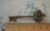 Accessories - 4 Pcs Of Antique Bronze Twisted Crown Key Charms 20x61mm A5288