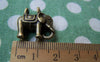 Accessories - 4 Pcs Of Antique Bronze Two Hole Elephant Pendants Charms 18x20mm A608