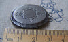 Accessories - 4 Pcs Of Antique Silver Brass Cross Oval Flat Photo Locket Charms 22x29mm A3026