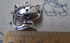 Accessories - 4 Pcs Of Antique Silver Filigree Smile Cat Pendants Charms 20x21mm A2927