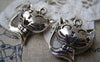 Accessories - 4 Pcs Of Antique Silver Filigree Smile Cat Pendants Charms 20x21mm A2927