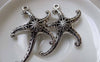 Accessories - 4 Pcs Of Antique Silver Filigree Starfish Pendants Charms 42x47mm A6736