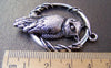 Accessories - 4 Pcs Of Antique Silver Round Owl Ring Charms Pendants 38x40mm A3051