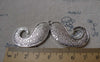 Accessories - 4 Pcs Of Antique Silver Textured Moustache Pendant Charms 30x75mm A7277