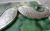 Accessories - 4 Pcs Of Antique Silver Textured Moustache Pendant Charms 30x75mm A7277