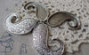 Accessories - 4 Pcs Of Antique Silver Textured Moustache Pendant Charms 30x75mm A7277