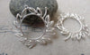 Accessories - 4 Pcs Of Matte Silver Brass Leaf Ring Charms 28x30mm A6677