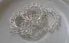 Accessories - 4 Pcs Of Matte Silver Brass Leaf Ring Charms 28x30mm A6677