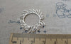 Accessories - 4 Pcs Of Matte Silver Brass Leaf Ring Charms 28x30mm A6677