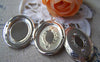 Accessories - 4 Pcs Of Silver Tone Brass Cross Oval Flat Photo Locket Charms 22x29mm A3553