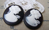 Accessories - 4 Pcs Resin Victorian Black Lady Oval Cameo Cabochon 30x40mm A4063