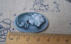 Accessories - 4 Pcs Resin Victorian Green Lady Oval Cameo Cabochon 30x40mm A4032