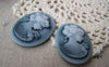 Accessories - 4 Pcs Resin Victorian Green Lady Oval Cameo Cabochon 30x40mm A4032