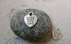 Accessories - 40 Pcs Of Antique Silver Heart Charms Double Sided 12x15mm A6267