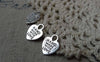 Accessories - 40 Pcs Of Antique Silver Heart Charms Double Sided 12x15mm A6267