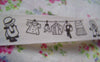 Accessories - 5.46 Yards (5 Meter) Lovely Girl Drying Up Clothes Print Cotton Ribbon Label String A2638
