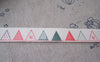Accessories - 5.46 Yards (5 Meter) Triangle Pattern Print Cotton Ribbon Label String A4321