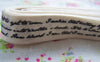 Accessories - 5.46 Yards (5 Meters) Black Handwriting Print Cotton Ribbon Label String A2591