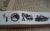 Accessories - 5.46 Yards (5 Meters) Black Print Cotton Ribbon Label String ---25 Different Patterns A2637