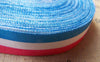 Accessories - 5.46 Yards (5 Meters) Blue White And Red Three Color Print Cotton Ribbon Label String A2647